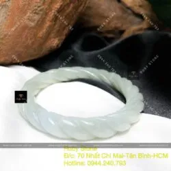 Vòng ngọc Cẩm thạch chạm xoắn, ni tay 51mm - Ảnh 6
