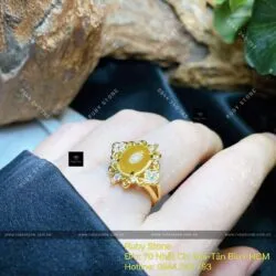 Nhẫn Phỉ thúy hoàng tông phỉ, vàng 18k - Hình ảnh 4