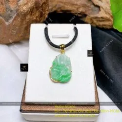 Văn thù bồ tát – Phật bản mệnh ngọc Cẩm thạch tuổi Mão, KT 23mm, vàng 18k