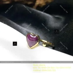 Nhẫn nữ trái tim Ruby Nam Phi, vàng 18k - Ảnh 3