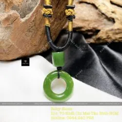 Đồng điếu + Lu thống ngọc bích Canada xanh lá, KT 25mm - Ảnh 2