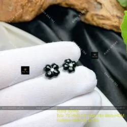 Bộ trang sức cỏ bốn cánh Phỉ thuý mực dục, vàng 18k, kim cương thiên nhiên - Ảnh 4