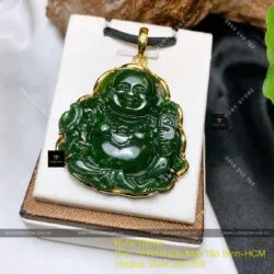 Phật Di Lặc Ngọc Bích Canada, vàng 18k - Ảnh 7