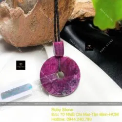 Mặt đồng điếu Ruby Nam Phi khắc chú, KT 35mm