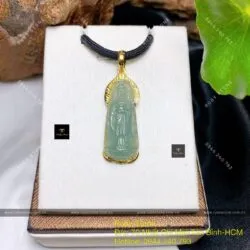 Phật Tổ Thích Ca băng ngọc, KT 33mm, vàng 18k