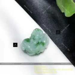 Tỳ hưu ngọc cẩm thạch chạm tay tinh xảo, KT 20mm - Ảnh 7