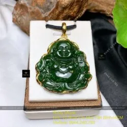 Phật Di Lặc Ngọc Bích Canada, vàng 18k - Ảnh 8