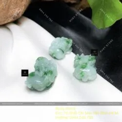 Tỳ hưu ngọc cẩm thạch phớt lý xanh táo, KT 21mm - Ảnh 2