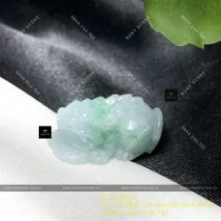 Tỳ hưu ngọc Cẩm thạch phớt lý xanh táo, KT 26mm