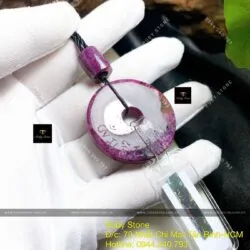 Mặt đồng điếu Ruby Nam Phi khắc chú, KT 35mm