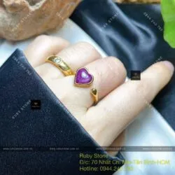 Nhẫn nữ trái tim Ruby Nam Phi, vàng 18k - Ảnh 6