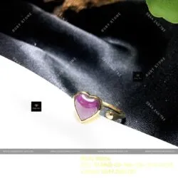 Nhẫn nữ trái tim Ruby Nam Phi, vàng 18k - Ảnh 2