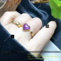 Nhẫn nữ trái tim Ruby Nam Phi, vàng 18k - Ảnh 4
