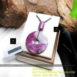 Mặt đồng điếu Ruby Nam Phi khắc chú, KT 35mm