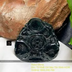 Phổ Hiền Bồ Tát Phỉ thúy mực dục, KT 40mm - Hình ảnh 5