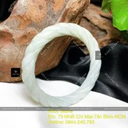 Vòng ngọc Cẩm thạch chạm xoắn, ni tay 51mm