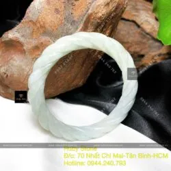 Vòng ngọc Cẩm thạch chạm xoắn, ni tay 51mm - Ảnh 5