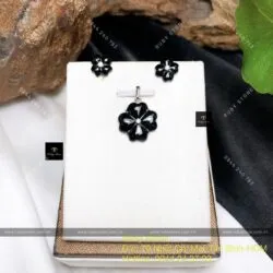 Bộ trang sức cỏ bốn cánh Phỉ thuý mực dục, vàng 18k, kim cương thiên nhiên - Ảnh 9