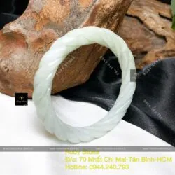 Vòng ngọc Cẩm thạch chạm xoắn, ni tay 51mm - Ảnh 3