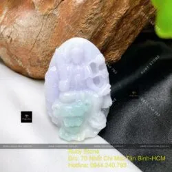 Văn thù bồ tát – Phật bản mệnh ngọc Cẩm thạch tuổi Mão, KT 46mm - Hình ảnh 2