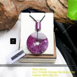 Mặt đồng điếu Ruby Nam Phi khắc chú, KT 35mm