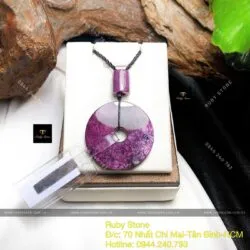 Mặt đồng điếu Ruby Nam Phi khắc chú, KT 35mm