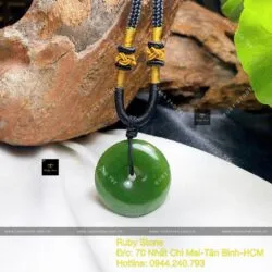 Mặt dây đồng điếu ngọc bích Canada xanh lý, KT 30mm - Ảnh 5