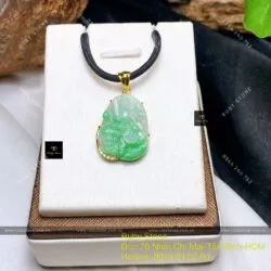 Văn thù bồ tát – Phật bản mệnh ngọc Cẩm thạch tuổi Mão, KT 23mm, vàng 18k - Ảnh 3