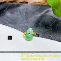 Nhẫn hồ lô ngọc Phỉ thuý, vàng 18k - Ảnh 3