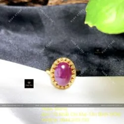 Nhẫn oval Ruby Nam Phi, vàng 18k - Hình ảnh 6