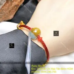 Vòng tay charm ngọc Cẩm thạch huyết mài giác - Hình ảnh 6
