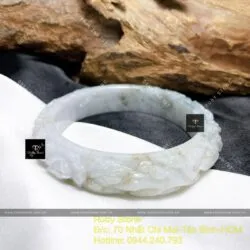 Vòng Cẩm thạch chạm hoa mẫu đơn - Hình ảnh 9