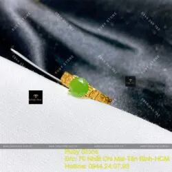 Nhẫn ngọc bích kim tiền, vàng 18k - Hình ảnh 3