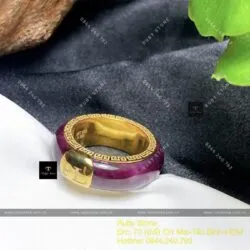 Nhẫn nam Ruby Nam Phi, vàng 18k