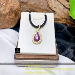Mặt dây chuyền Ruby giọt nước, vàng 18k - Hình ảnh 8