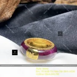Nhẫn nam Ruby Nam Phi, vàng 18k - Hình ảnh 3
