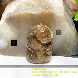 Mặt dây ngọc bích Nga chạm rồng tinh xảo, KT 38mm - Ảnh 5