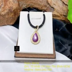 Mặt dây chuyền Ruby giọt nước, vàng 18k