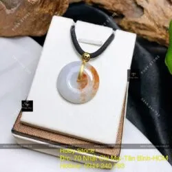 Mặt đồng điếu ngọc Cẩm thạch huyết, vàng 18k - Ảnh 6