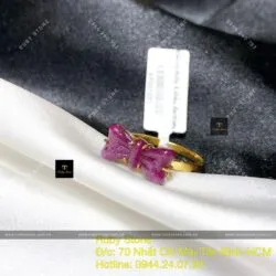 Nhẫn nơ Ruby Nam Phi, vàng 18k - Hình ảnh 3