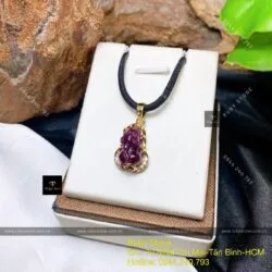 Mặt dây chuyền tỳ hưu Ruby, vàng 18k - Ảnh 3