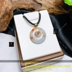 Mặt đồng điếu ngọc Cẩm thạch huyết, vàng 18k - Ảnh 3