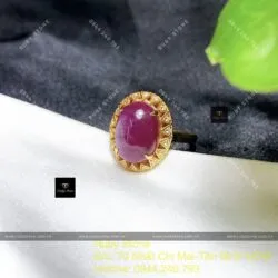 Nhẫn oval Ruby Nam Phi, vàng 18k - Hình ảnh 5