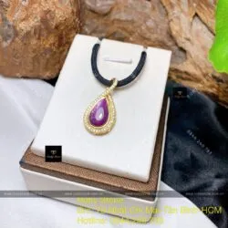 Mặt dây chuyền Ruby giọt nước, vàng 18k - Hình ảnh 7