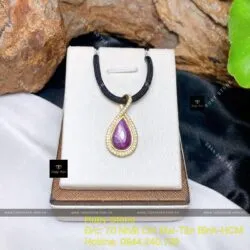 Mặt dây chuyền Ruby giọt nước, vàng 18k - Hình ảnh 3