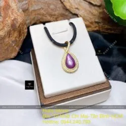 Mặt dây chuyền Ruby giọt nước, vàng 18k - Hình ảnh 4