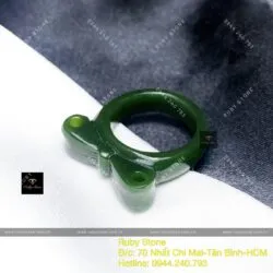 Nhẫn nơ Ngọc bích Canada nguyên khối (gia công theo ni tay) - Ảnh 3