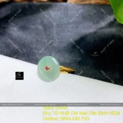 Nhẫn đồng điếu ngọc cẩm thạch, vàng 18k - Hình ảnh 3