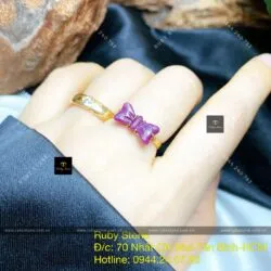 Nhẫn nơ Ruby Nam Phi, vàng 18k - Hình ảnh 5