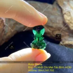 Phật Quán Thế Âm Bồ Tát ngọc Phỉ thuý mực dục, KT 17mm